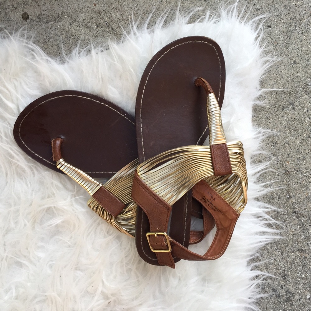 Steve Madden Gold Tan Sandals